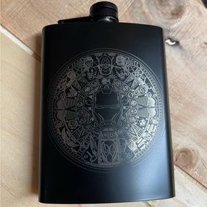 Aztec Inspired Marvel Calendar Matte Black Stainless Steel 8oz Flask